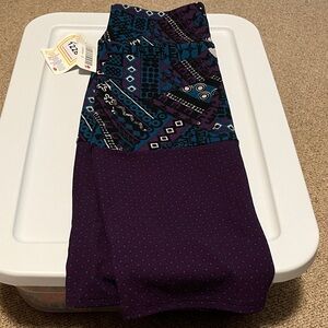 LulaRoe Cassie Purple and Blue Patterned Skirt NWTs